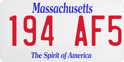 MA license plate 194AF5