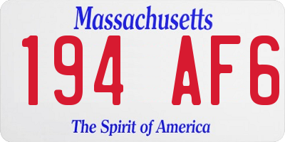 MA license plate 194AF6