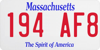MA license plate 194AF8