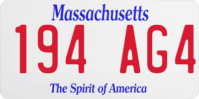 MA license plate 194AG4