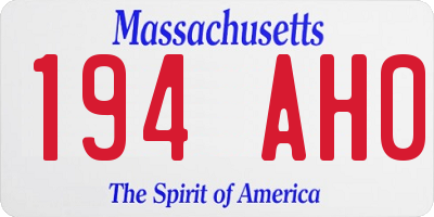 MA license plate 194AH0