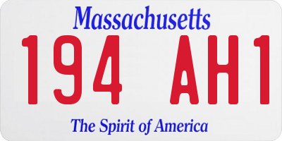 MA license plate 194AH1