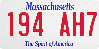 MA license plate 194AH7