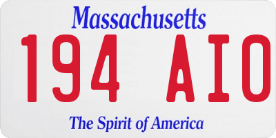 MA license plate 194AI0