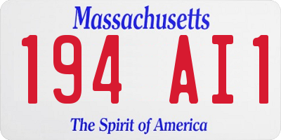 MA license plate 194AI1