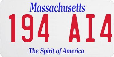 MA license plate 194AI4