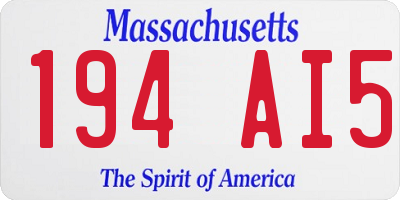 MA license plate 194AI5