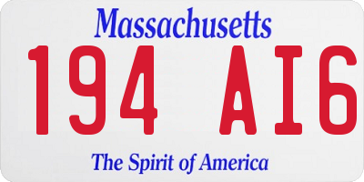 MA license plate 194AI6