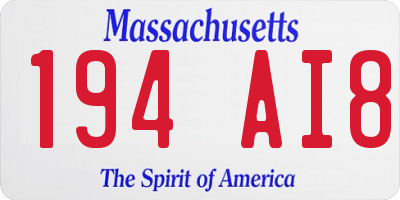 MA license plate 194AI8