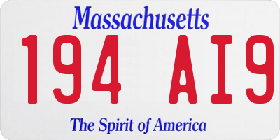 MA license plate 194AI9
