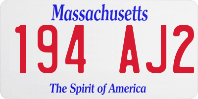 MA license plate 194AJ2