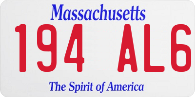 MA license plate 194AL6