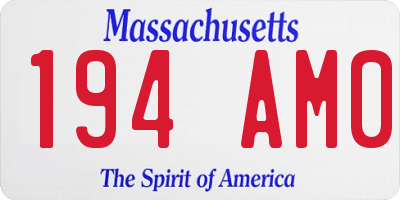 MA license plate 194AM0
