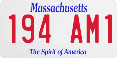MA license plate 194AM1