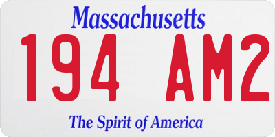 MA license plate 194AM2