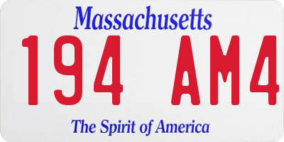 MA license plate 194AM4