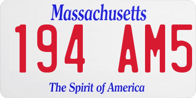 MA license plate 194AM5