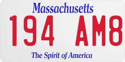 MA license plate 194AM8