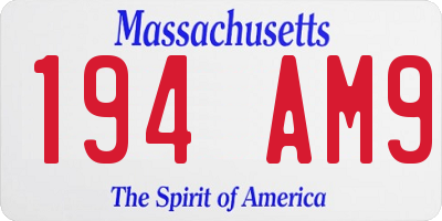 MA license plate 194AM9