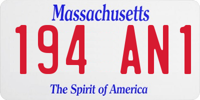 MA license plate 194AN1