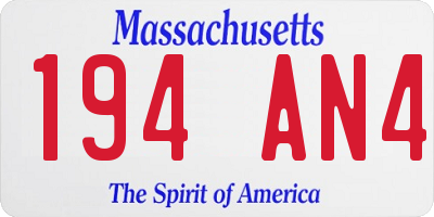 MA license plate 194AN4