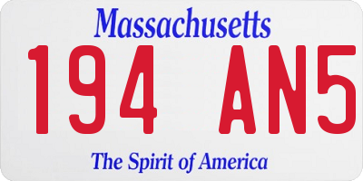 MA license plate 194AN5