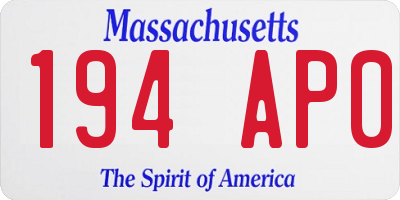 MA license plate 194AP0