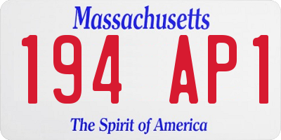 MA license plate 194AP1