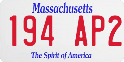MA license plate 194AP2