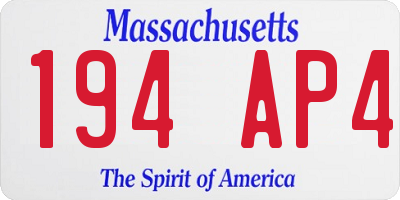 MA license plate 194AP4