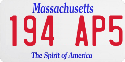 MA license plate 194AP5