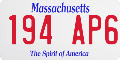 MA license plate 194AP6
