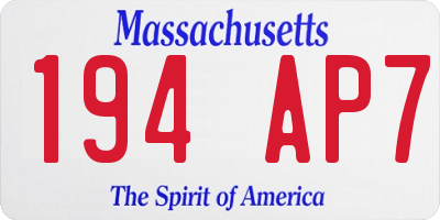 MA license plate 194AP7