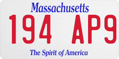 MA license plate 194AP9