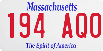 MA license plate 194AQ0