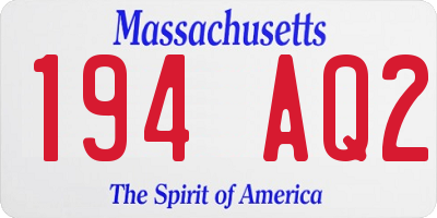 MA license plate 194AQ2