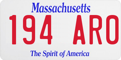 MA license plate 194AR0