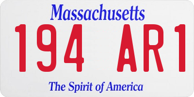 MA license plate 194AR1