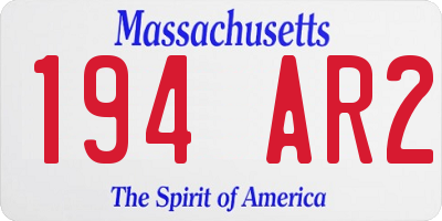 MA license plate 194AR2