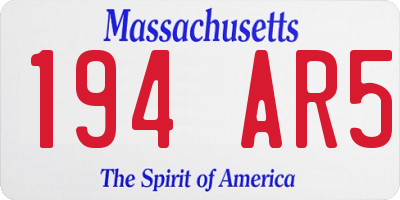 MA license plate 194AR5