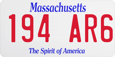 MA license plate 194AR6