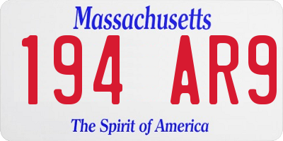 MA license plate 194AR9