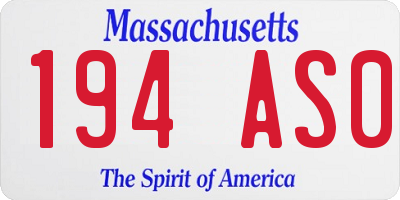 MA license plate 194AS0