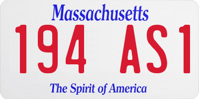 MA license plate 194AS1
