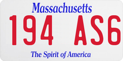 MA license plate 194AS6