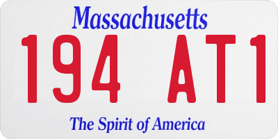 MA license plate 194AT1