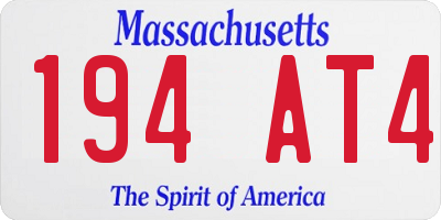 MA license plate 194AT4