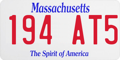 MA license plate 194AT5