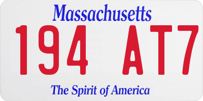 MA license plate 194AT7