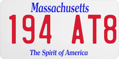 MA license plate 194AT8